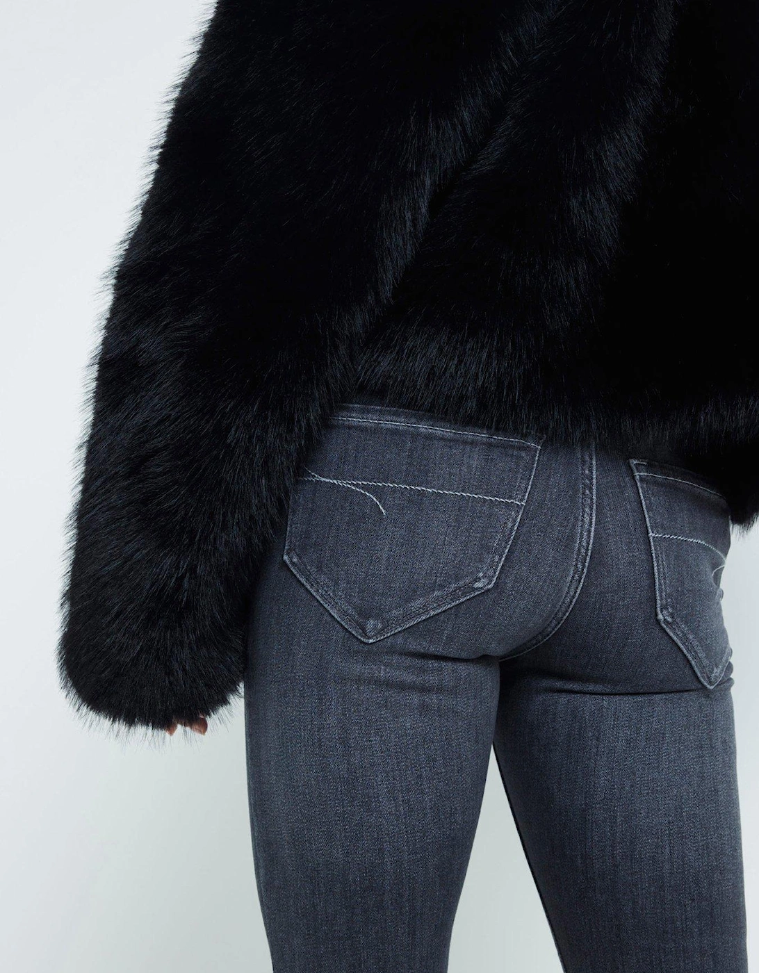 Midi Rise Skinny Sculpt Jean - Dark Grey