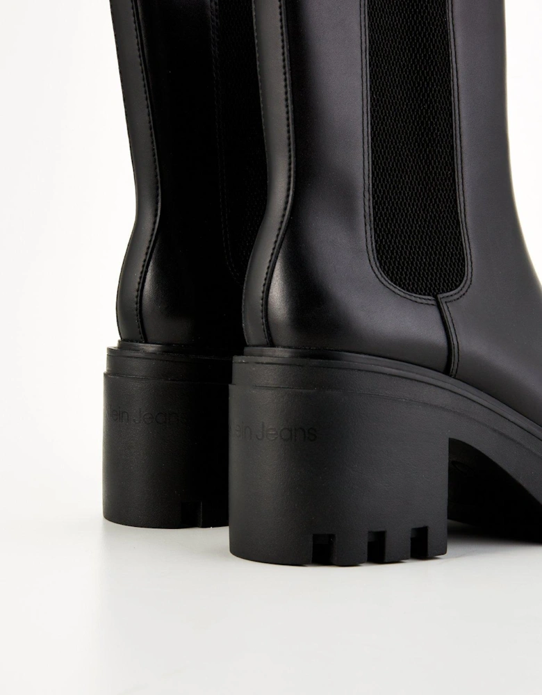 Chunky Heeled Boots - Black