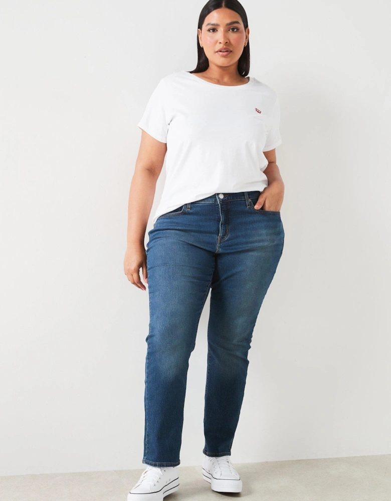 314T Shaping Straight Jeans (plus Size) - Zealous Blue Plus