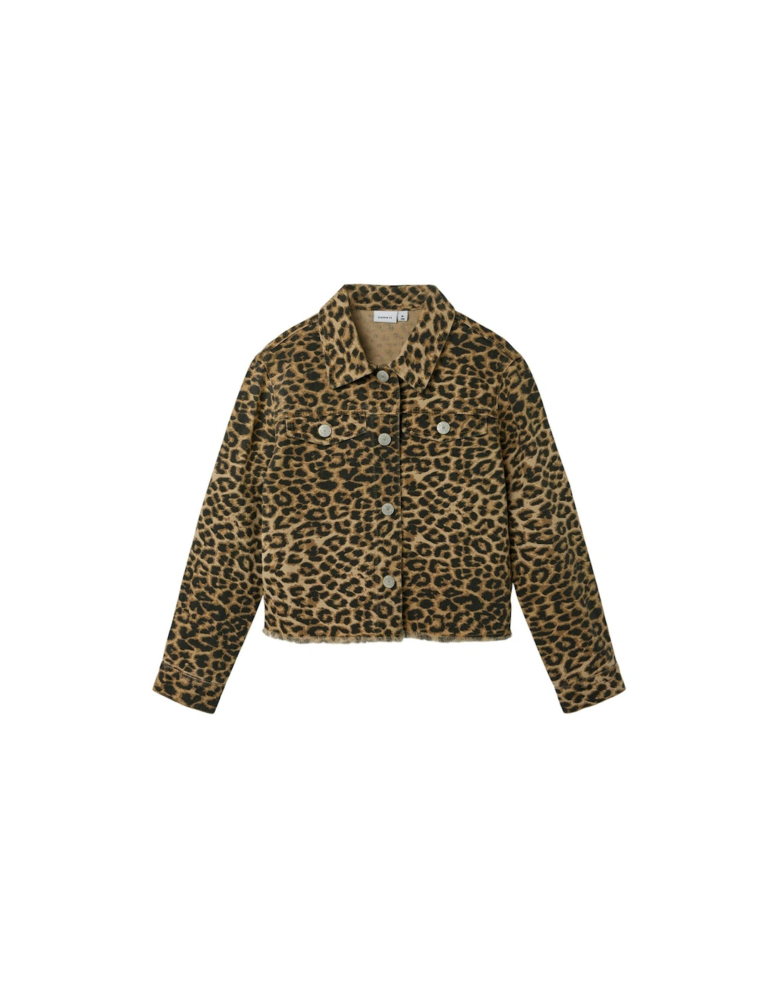 Girls Leopard Print Jacket - Silver Mink Leopard