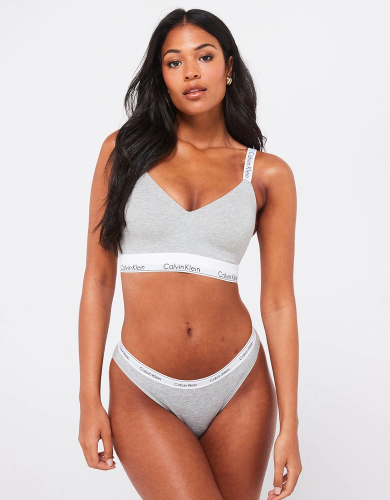 Full Cup Lightly Lined Bralette - Grey