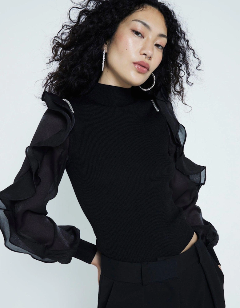 Fantasy Sleeve Top - Black