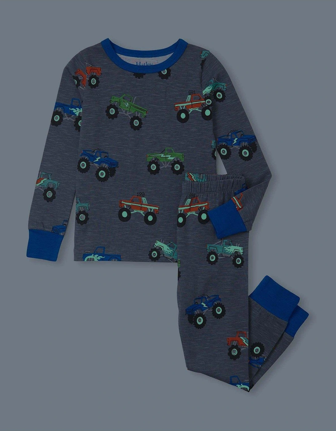 Boys Glow In The Dark Slub Jersey Pyjamas - Grey