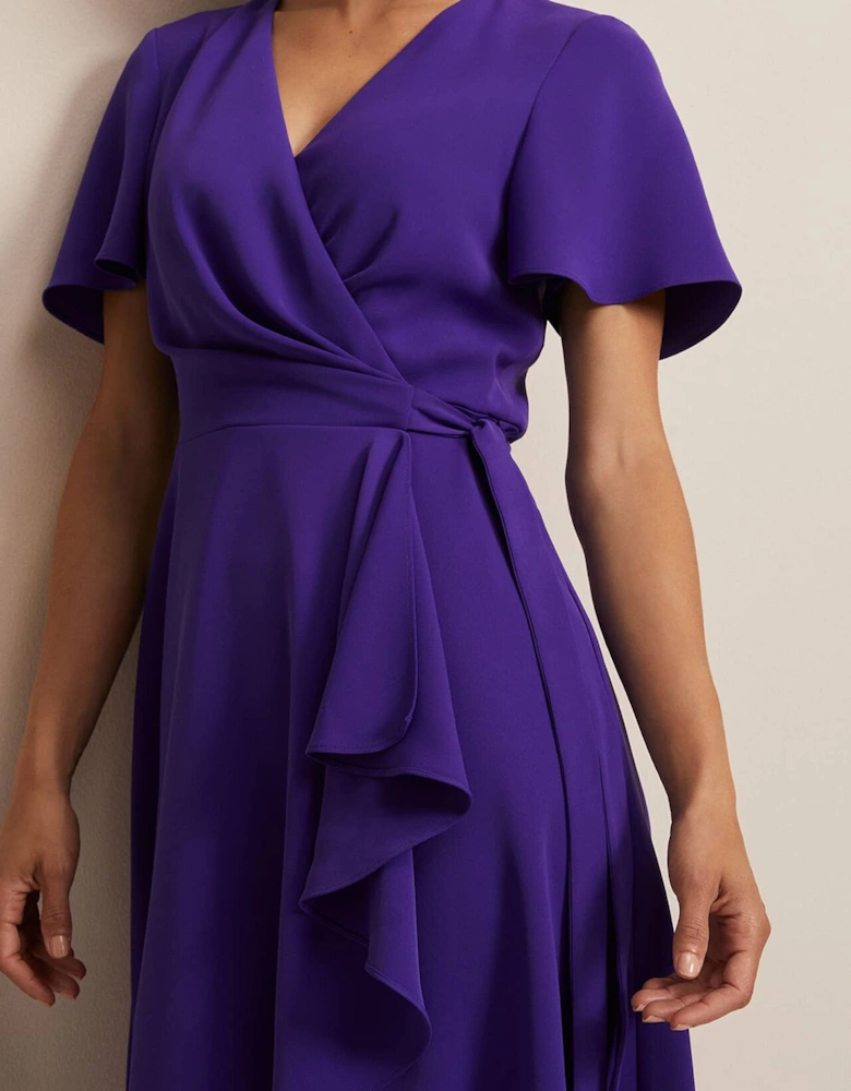 Julissa Ruffle Wrap Midi Dress