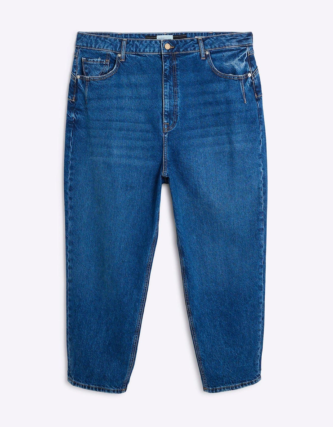 High Rise Sculpted Mom Jeans - Dark Denim - Blue