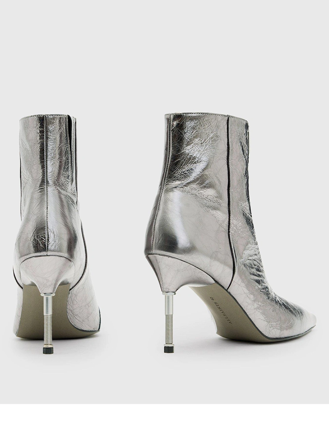 Natasha Metallic Boots - Grey