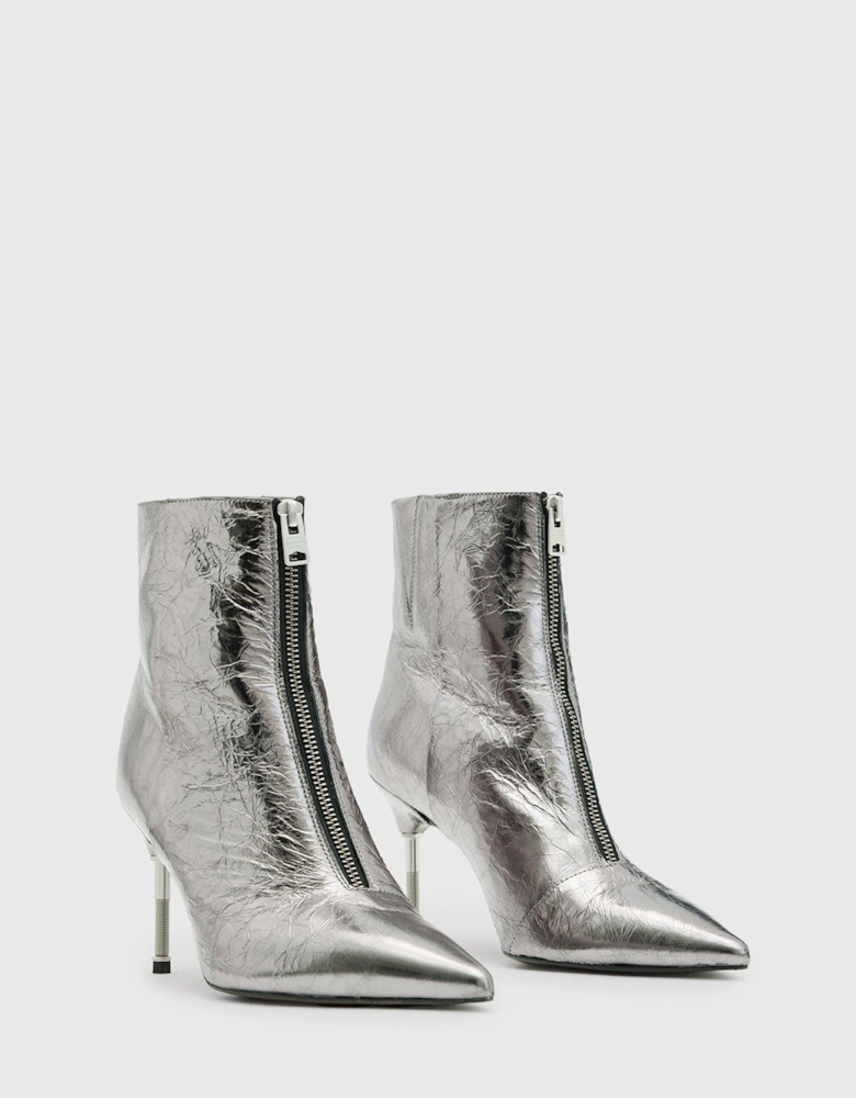 Natasha Metallic Boots - Grey