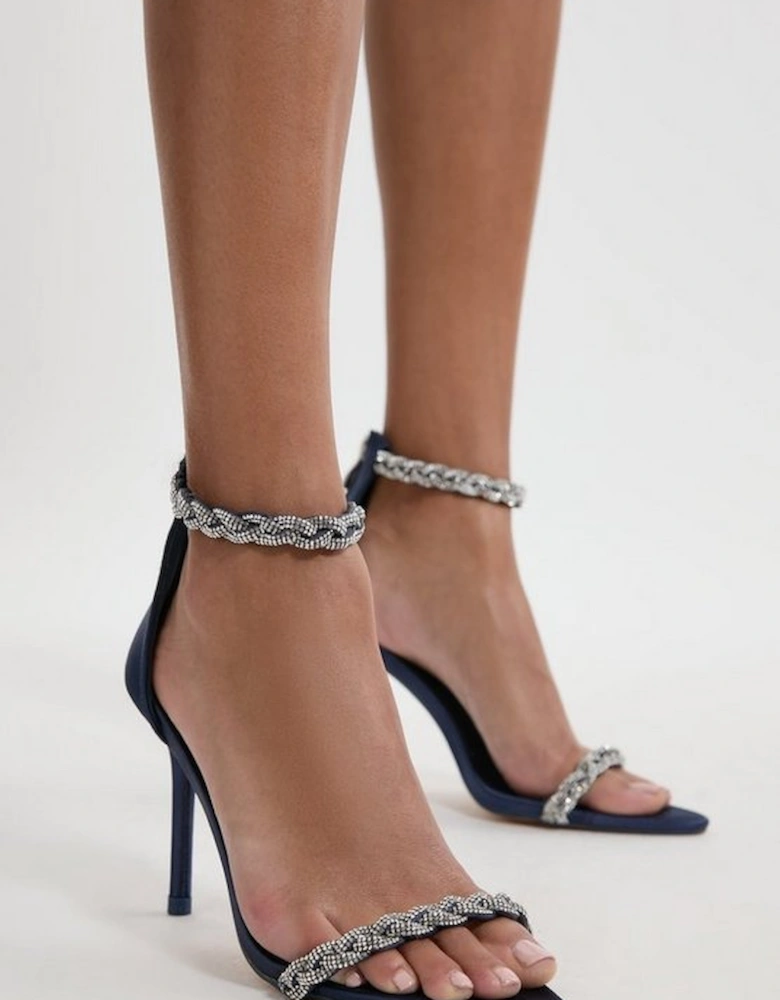 Open Toe Diamante Heel