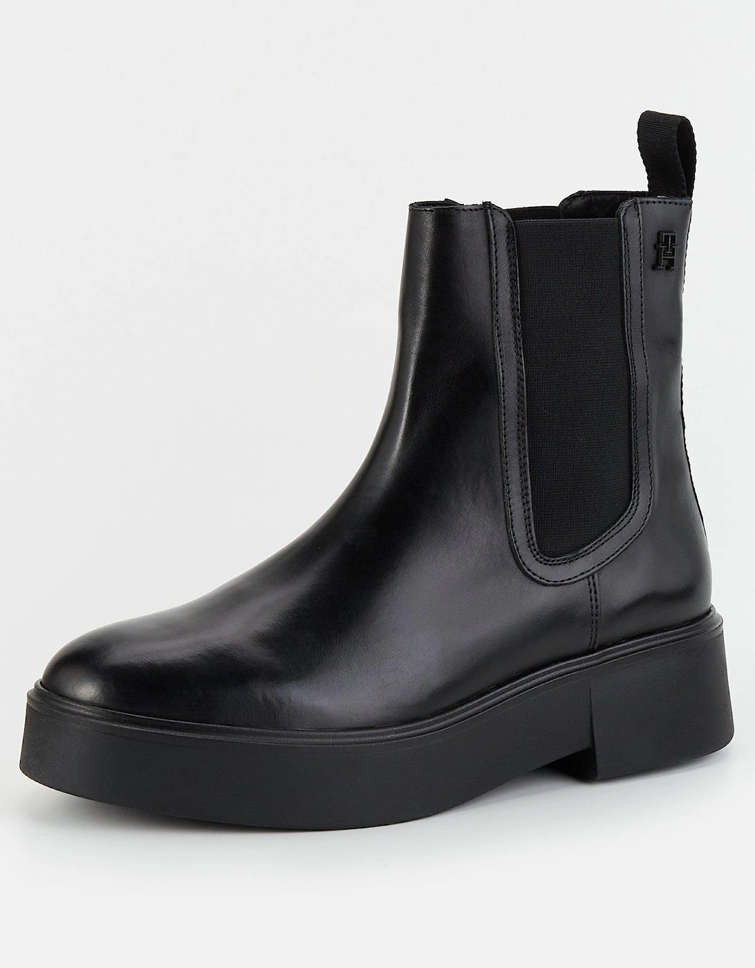 Leather Ankle Chelsea Boots - Black