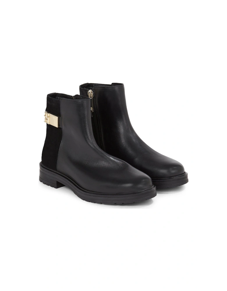 Logo Leather Chelsea Boots - Black