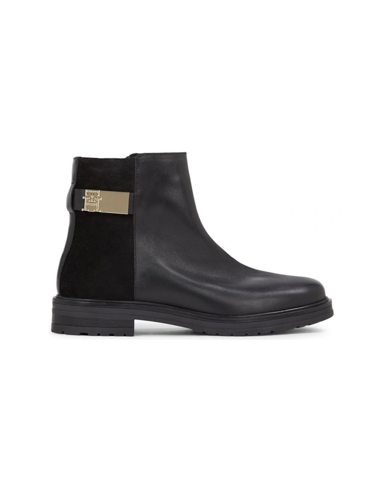 Logo Leather Chelsea Boots - Black