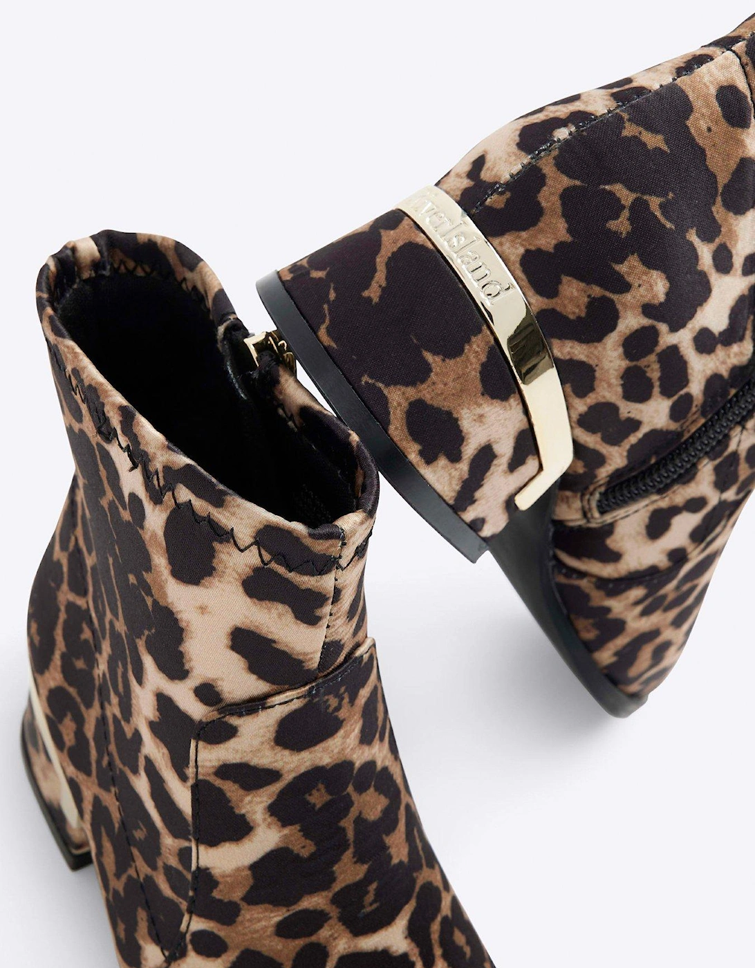 Older Girl Leopard Heeled Boots - Brown