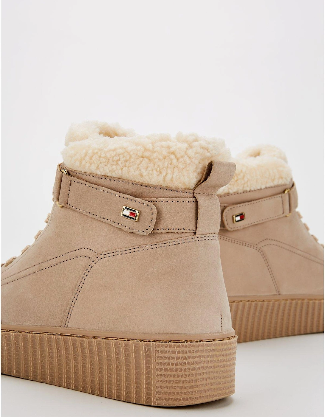 Faux Fur Nubuck Boot - Beige