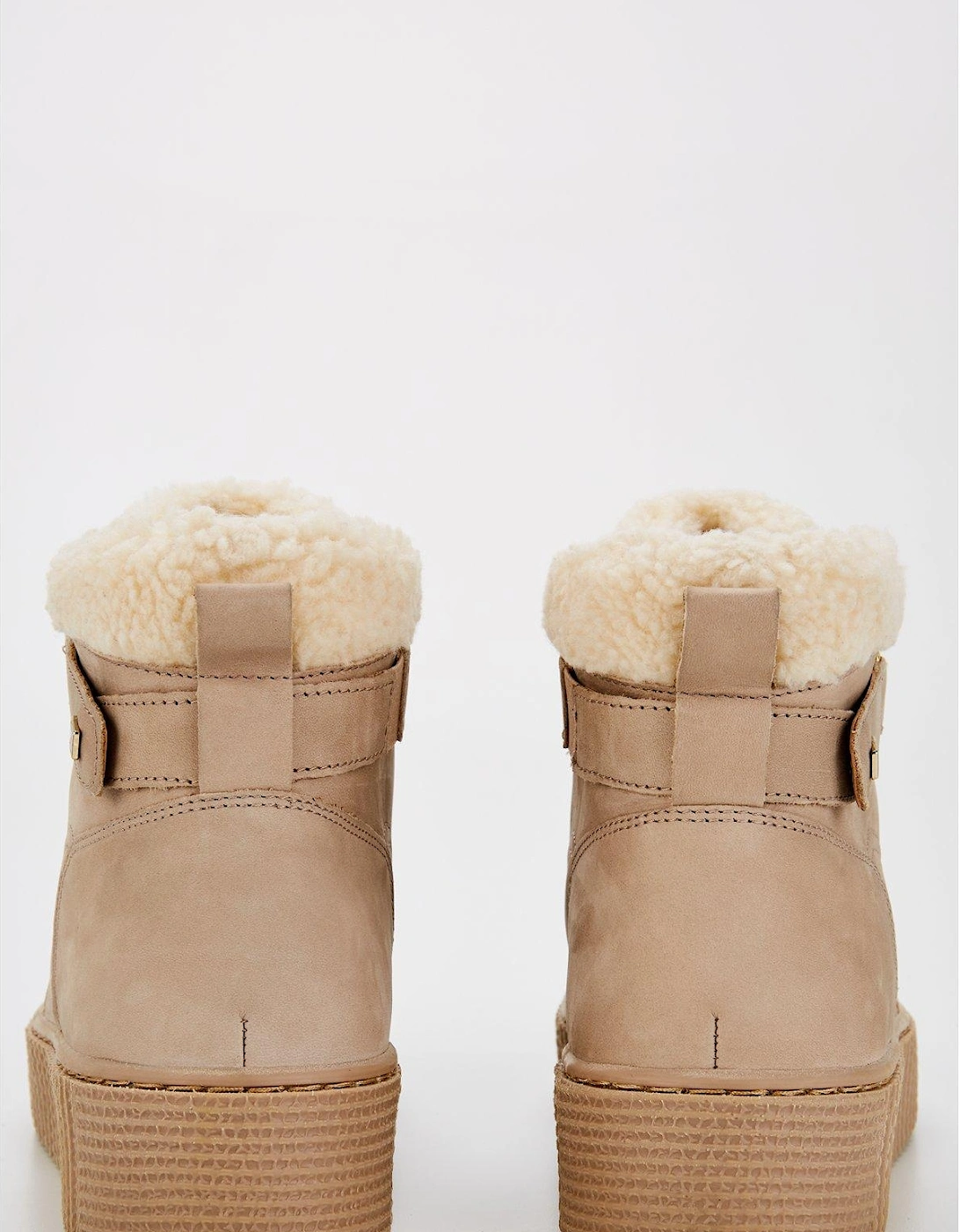 Faux Fur Nubuck Boot - Beige