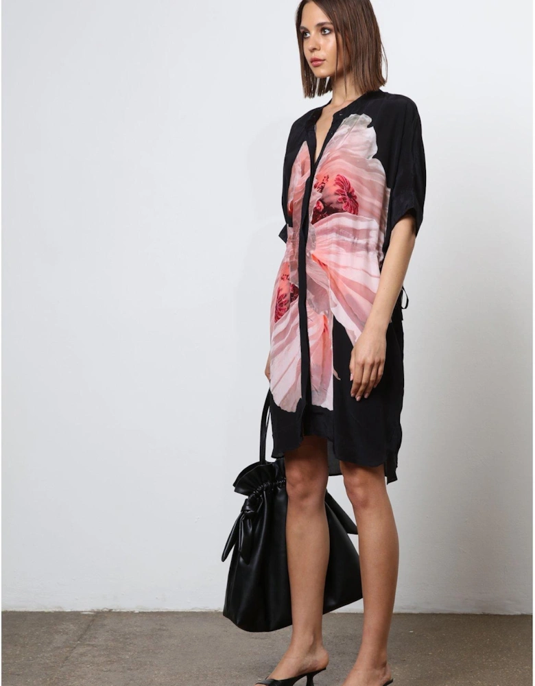 Tunic Shirt Dress - Pink