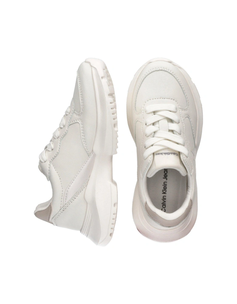 Girls Low Cut Lace-Up Sneakers - White