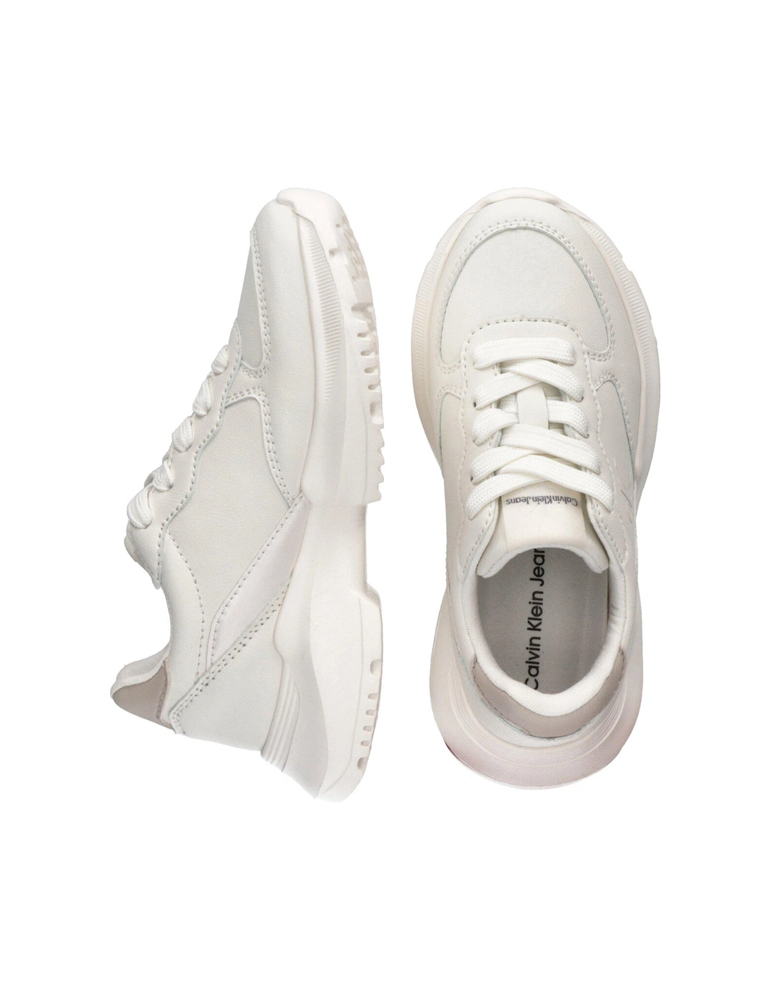 Girls Low Cut Lace-Up Sneakers - White