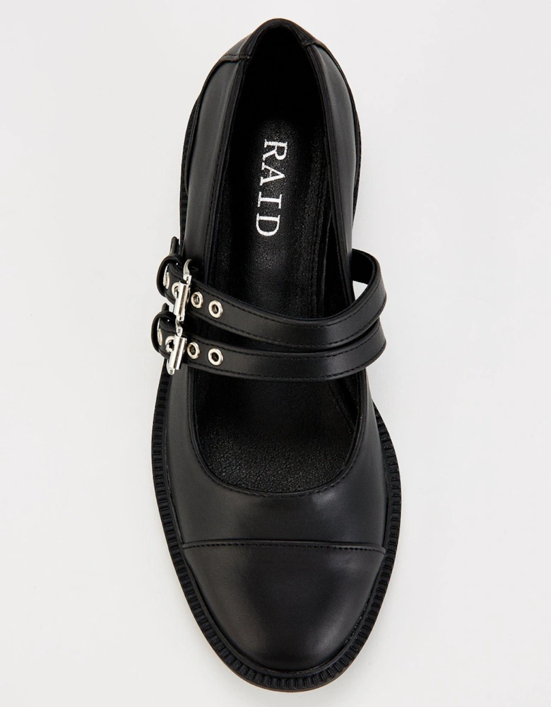 Bryanna Buckle Flat Shoe - Black