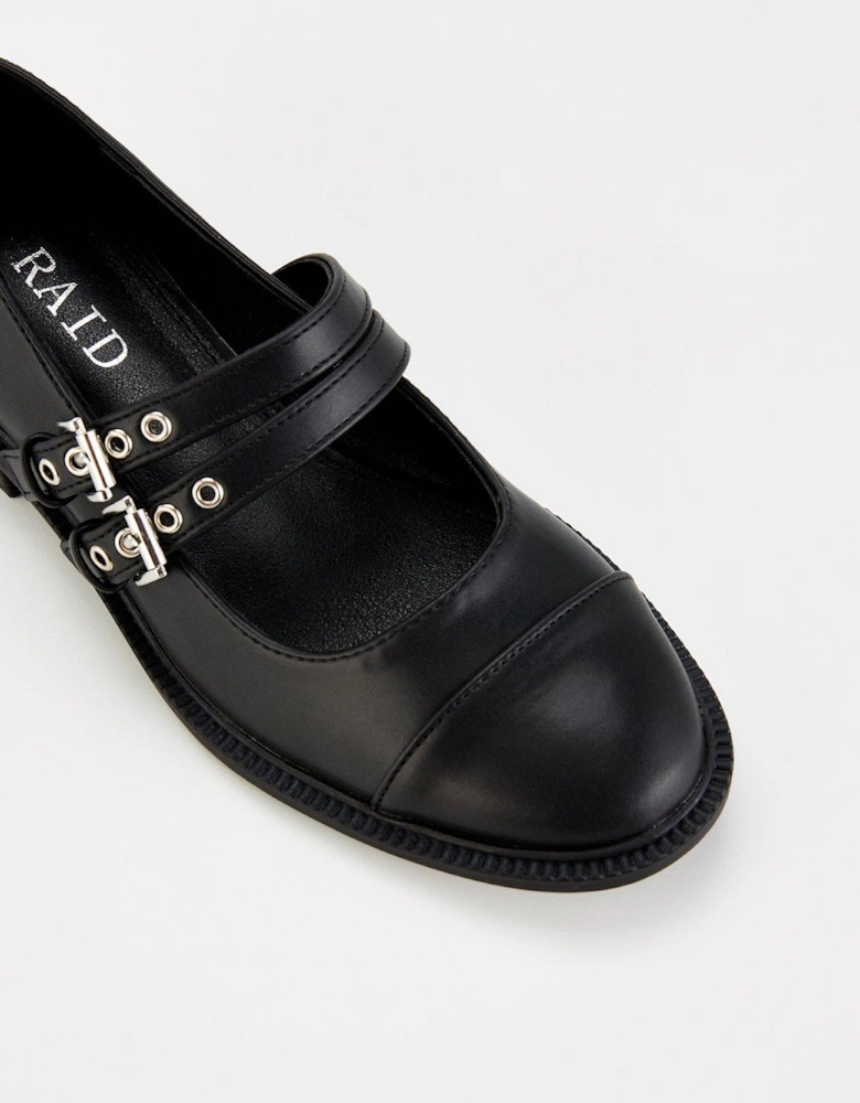 Bryanna Buckle Flat Shoe - Black