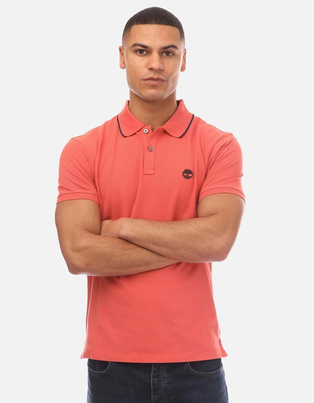 Millers River Printed Neck Polo Shirt