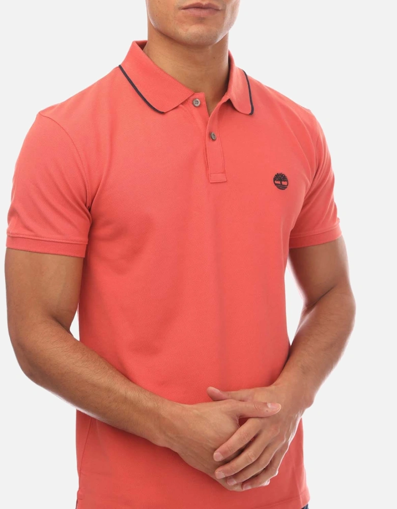 Millers River Printed Neck Polo Shirt