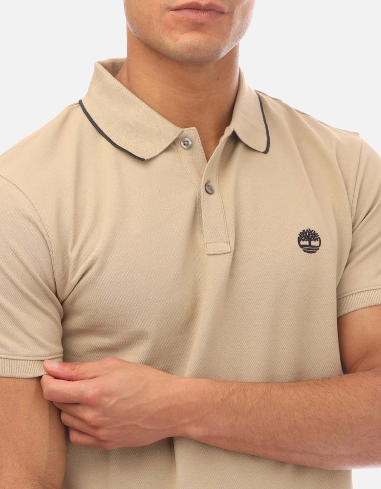 Millers River Printed Neck Polo Shirt