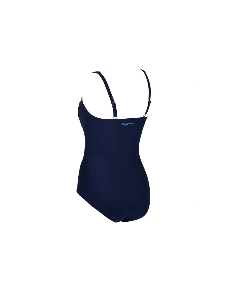 Ecolast Honor Ruched Front Swimsuit - Navy/blue