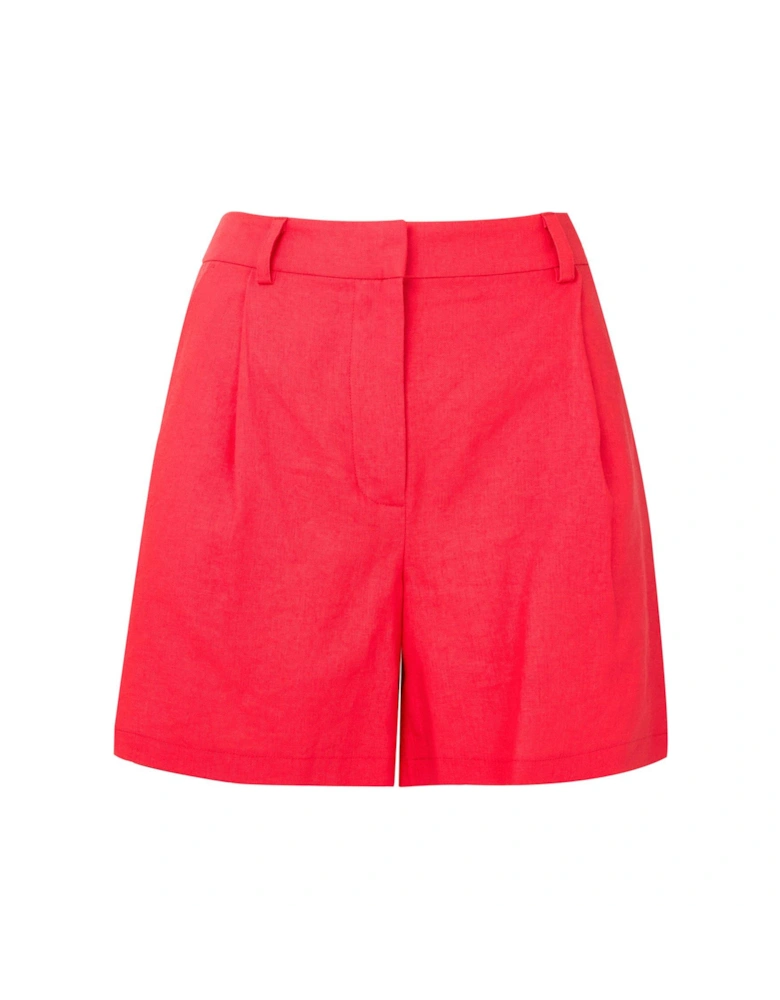 Linen Blend Tailored Short - Pink