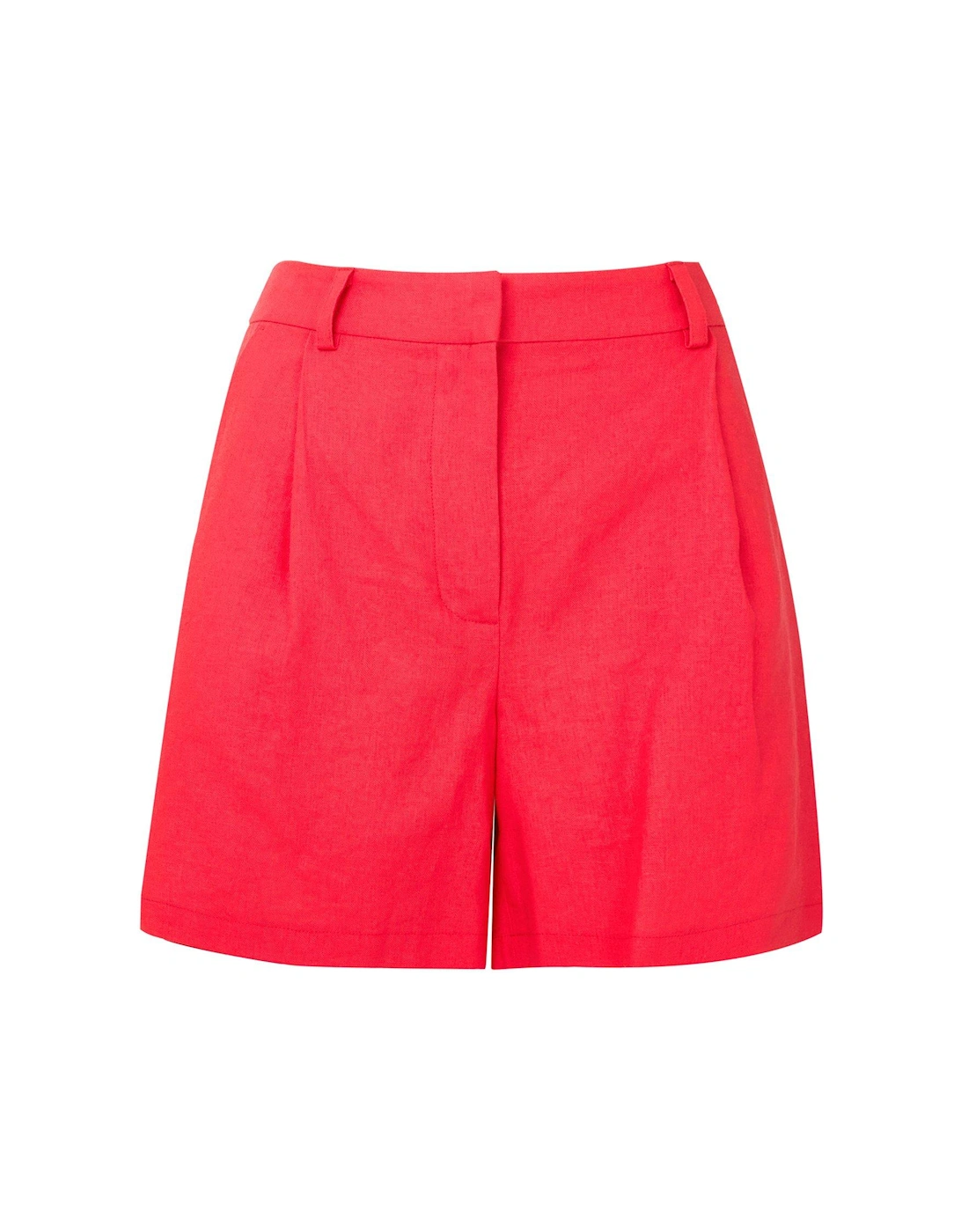 Linen Blend Tailored Short - Pink