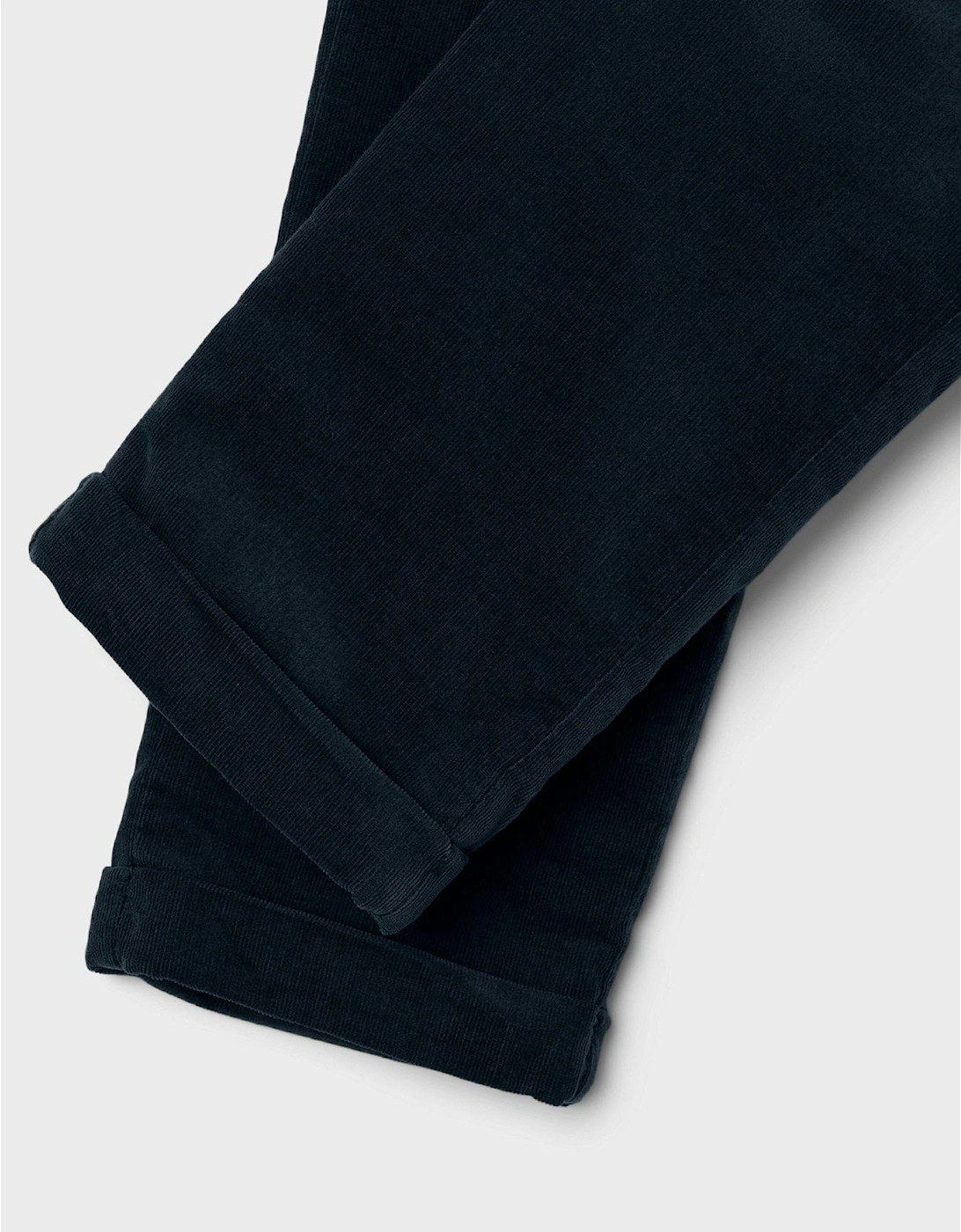 Mini Boys Jersey Lined Cord Trousers - Dark Sapphire