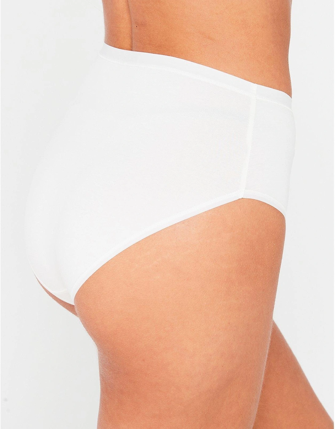 5pk Plain Cotton Full High Waisted Briefs
