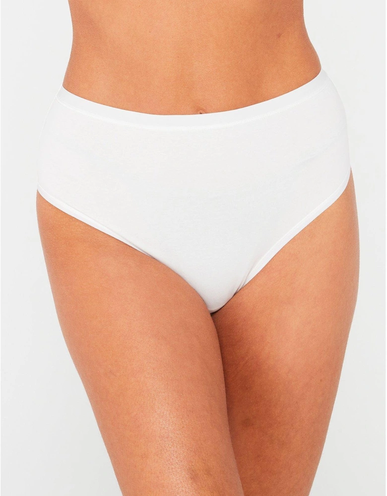5pk Plain Cotton Full High Waisted Briefs