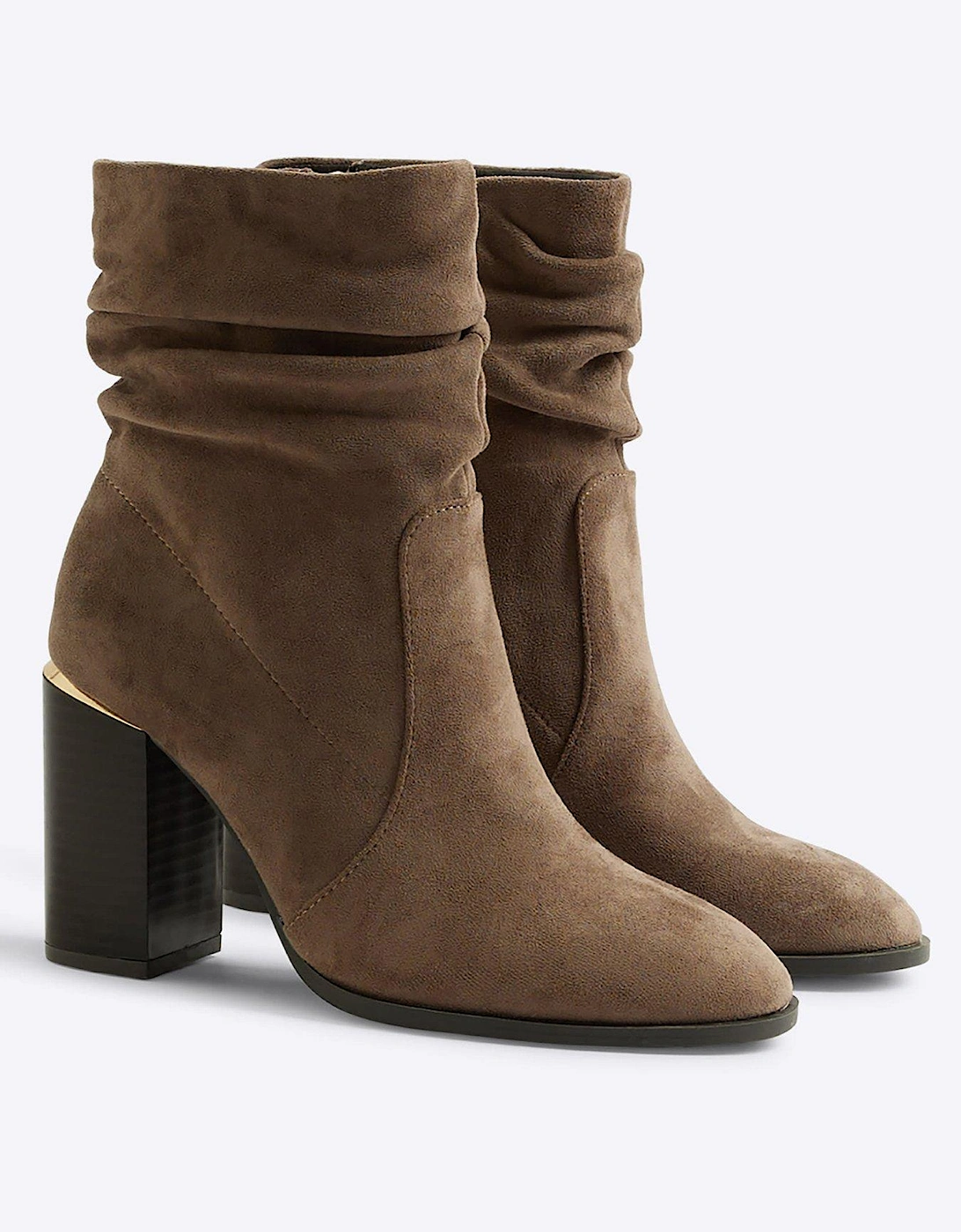 Wide Fit Slouch Ankle Boot - Light Grey