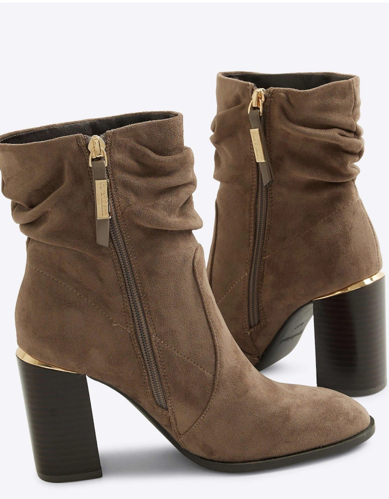 Wide Fit Slouch Ankle Boot - Light Grey