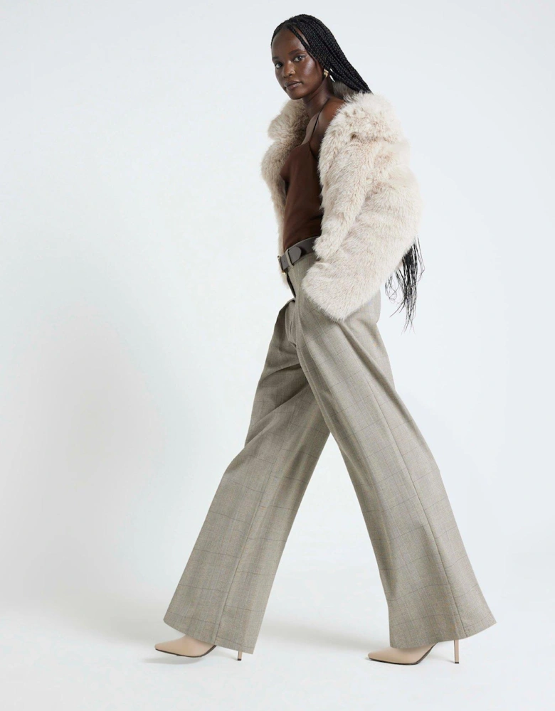 Belted Wide Leg Trouser - Light Brown