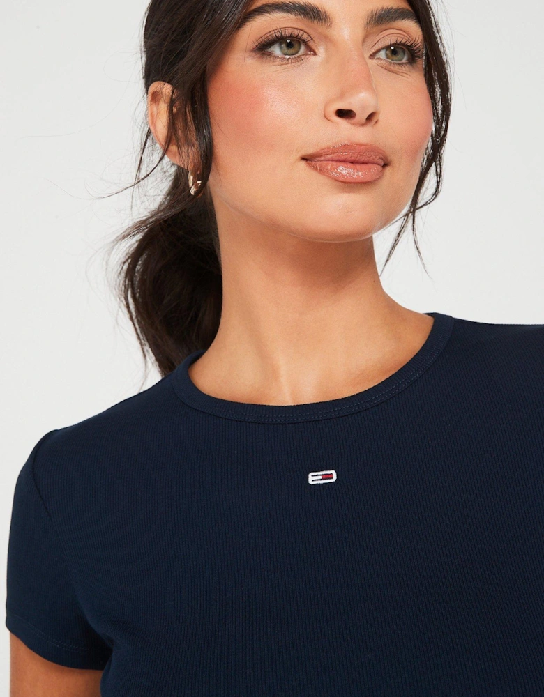 Essential Ribbed T-Shirt - Navy