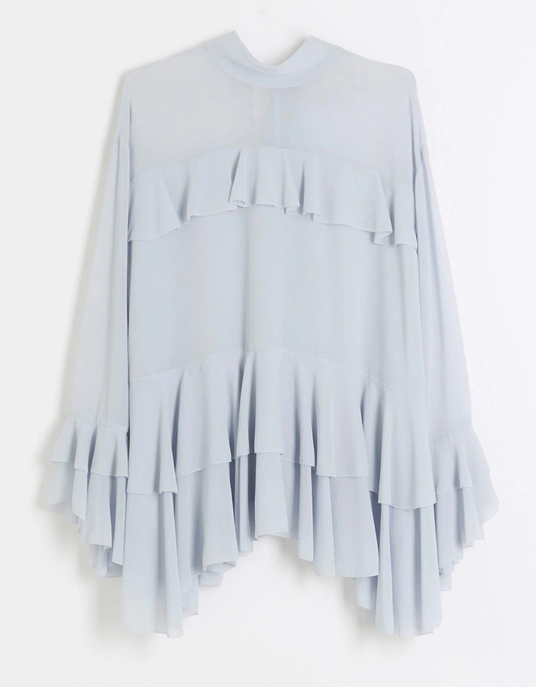 Ruffle Blouse - Blue