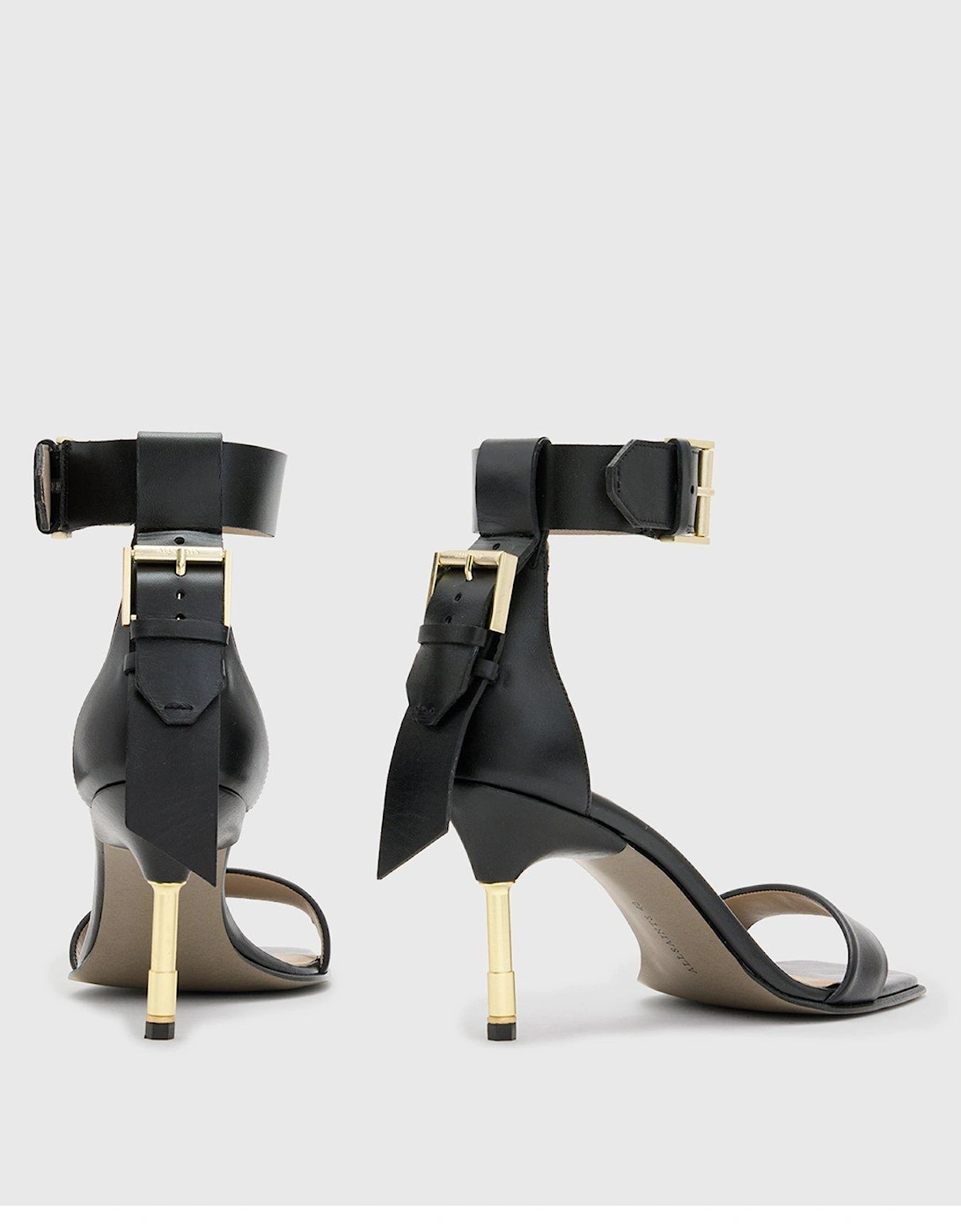 Noir Square Toe Heeled Sandal - Black