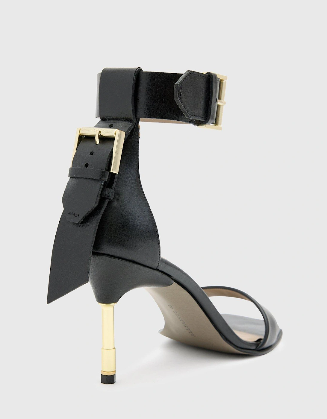 Noir Square Toe Heeled Sandal - Black