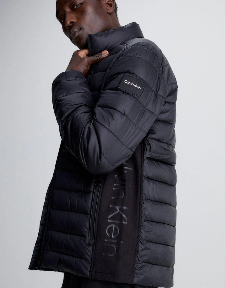 Side Logo Padded Jacket - Black