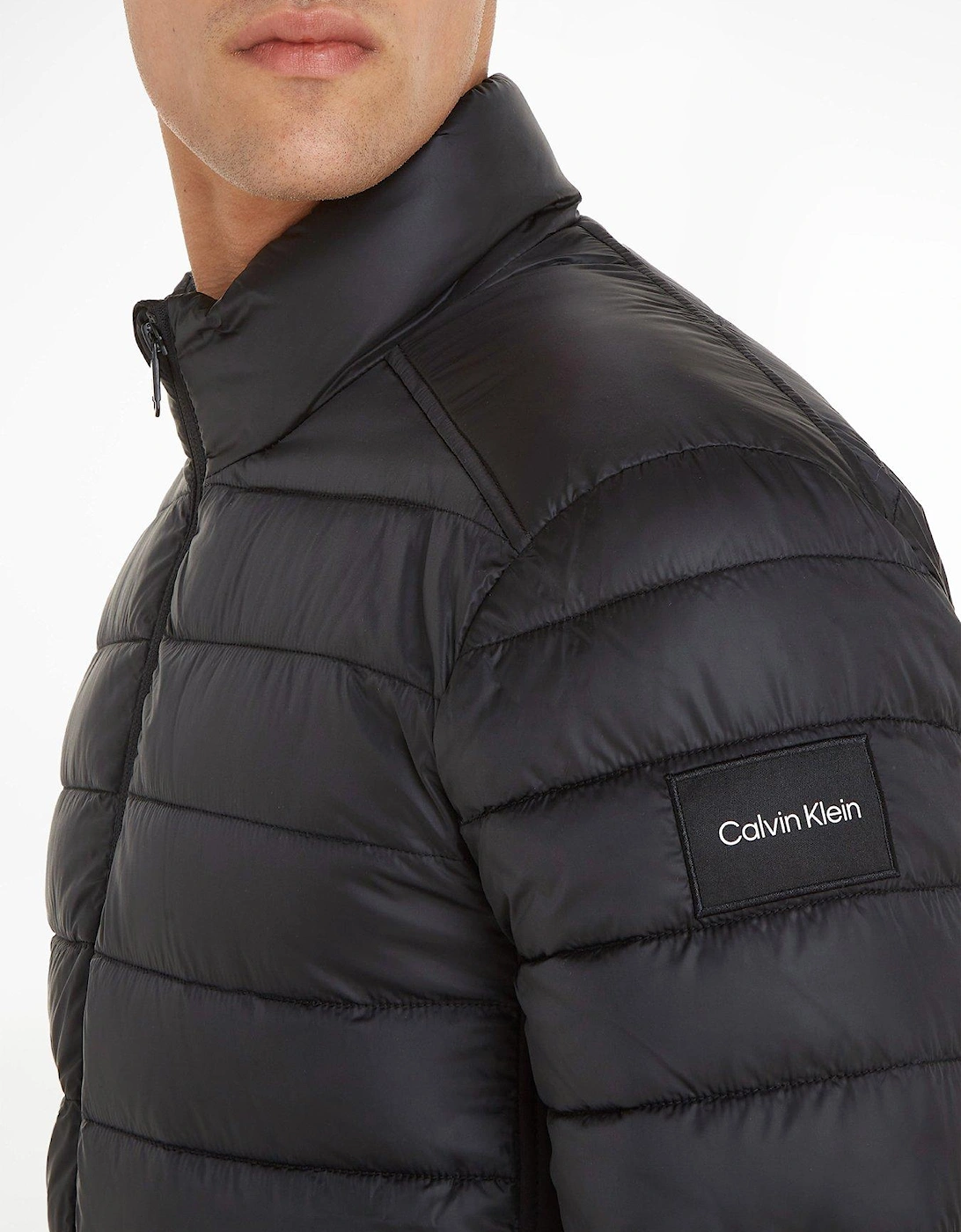 Side Logo Padded Jacket - Black