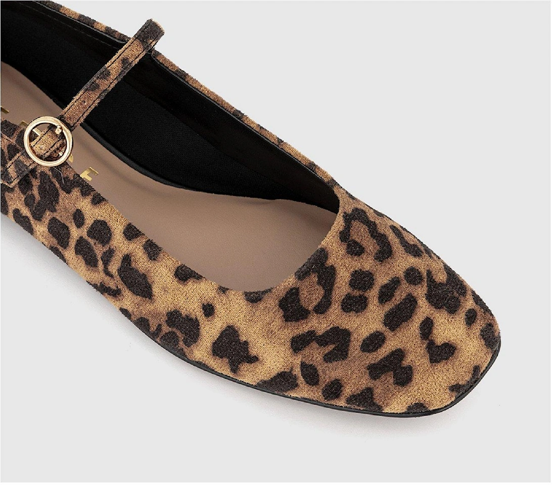 Frill Mary Jane Shoes - Leopard