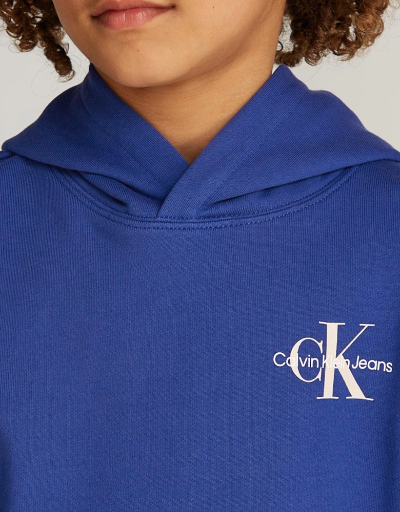 Kids Small Monogram Hoodie - Blue