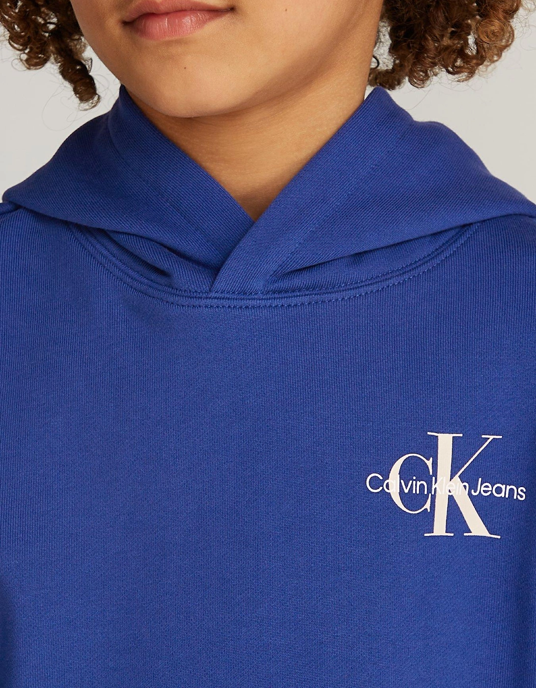 Kids Small Monogram Hoodie - Blue