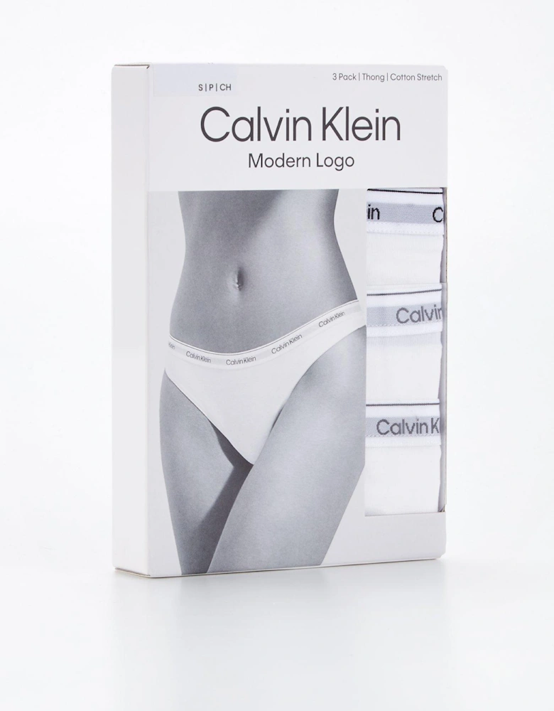 Modern 3 Pack Thong - White