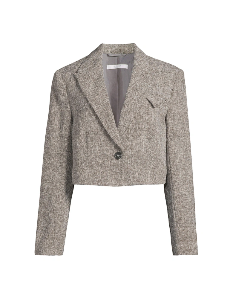 Co-Ord Textured Tailored Blazer - Grey