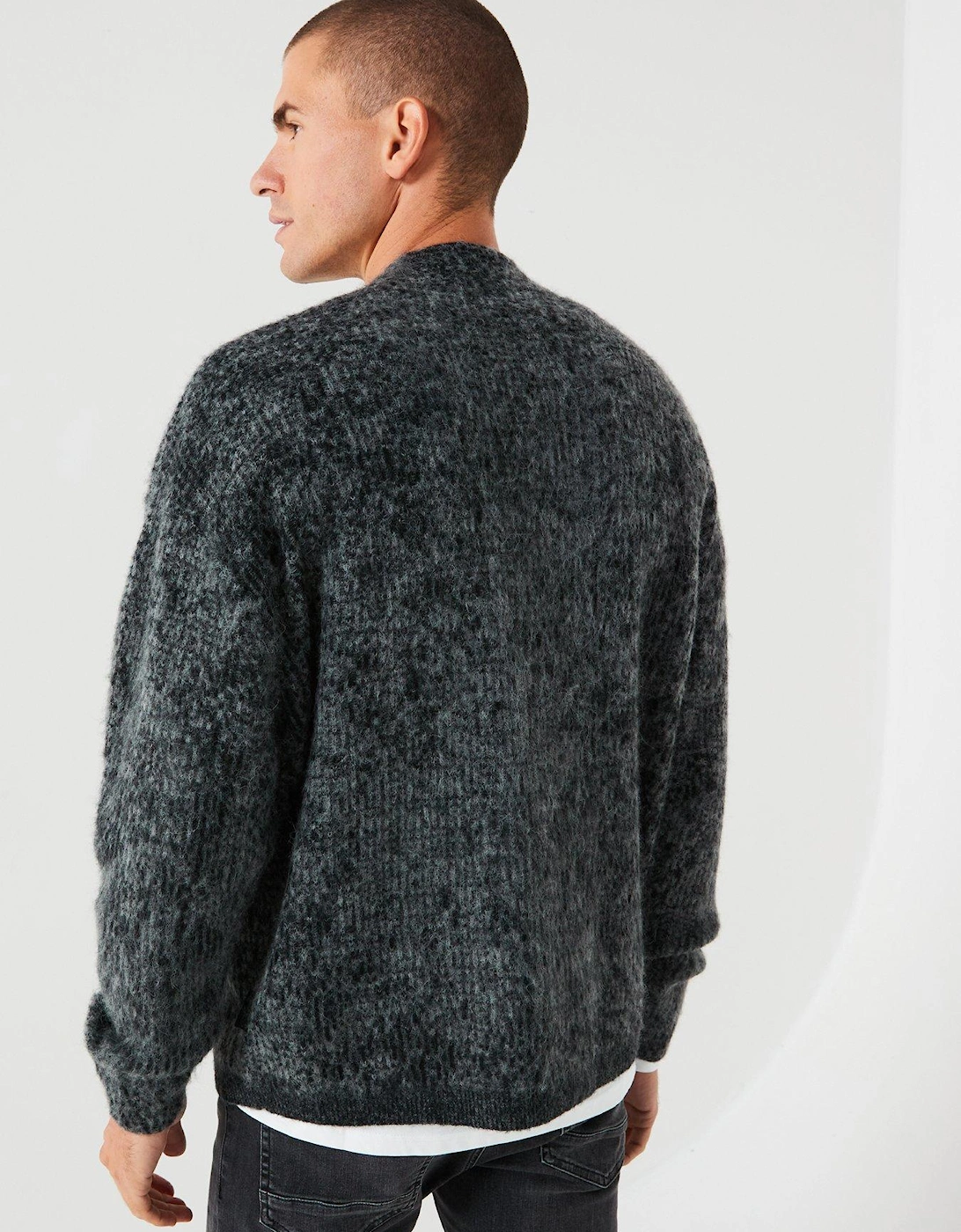 Jacquard Alpaca-Blend Knitted Cardigan - Black