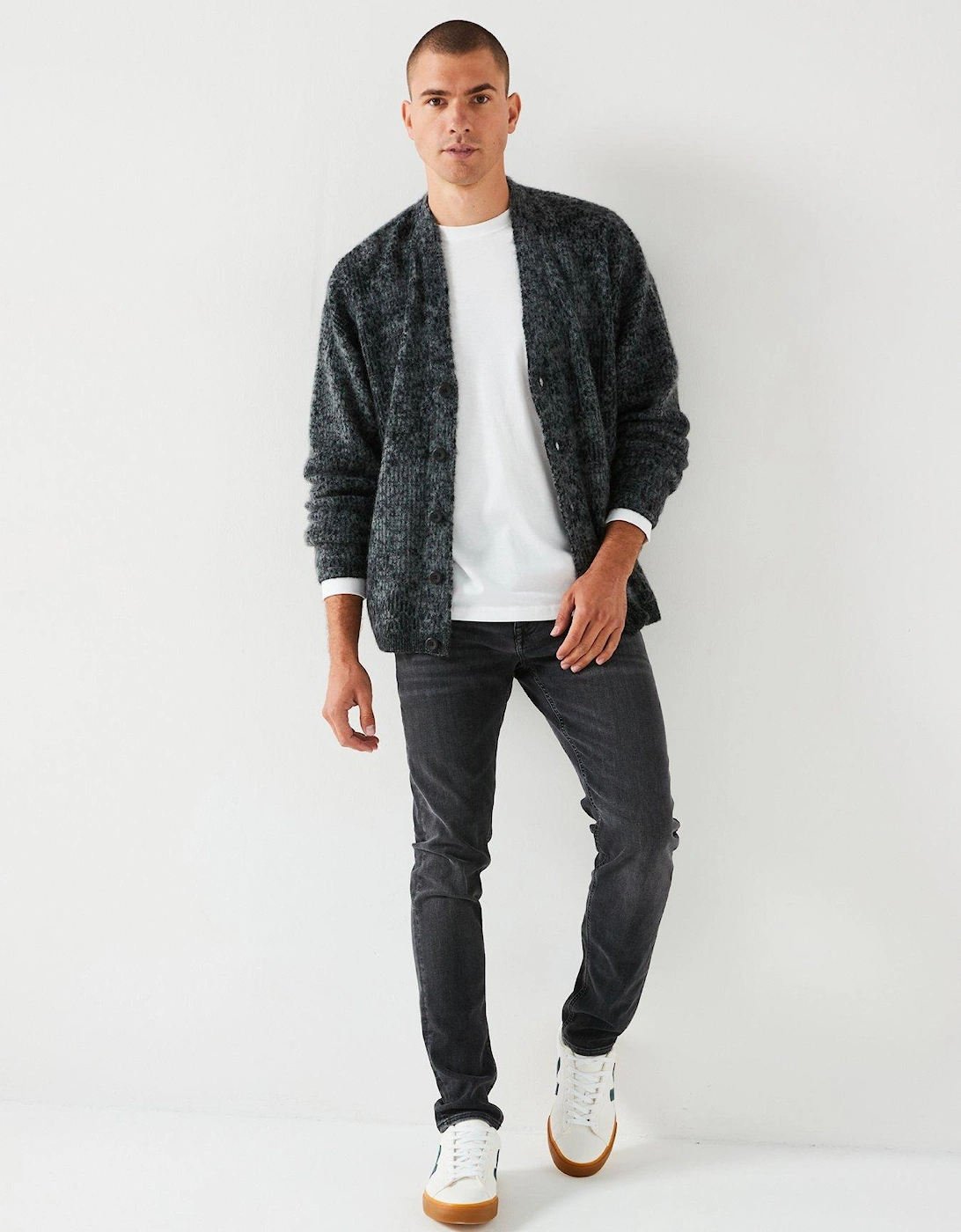 Jacquard Alpaca-Blend Knitted Cardigan - Black