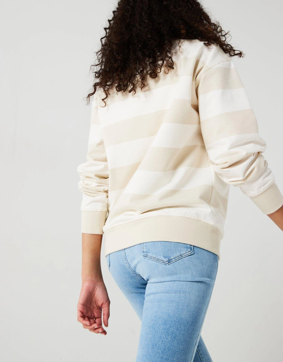 Stripe Logo Sweatshirt - Beige