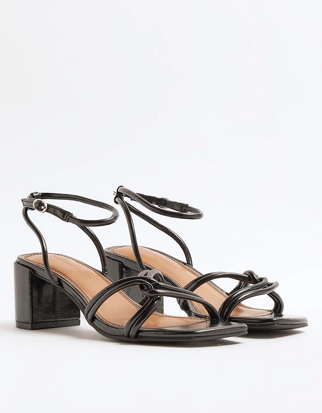 Strappy Block Heel Sandals - Black